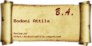 Bodoni Attila névjegykártya