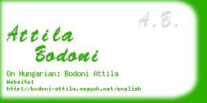 attila bodoni business card